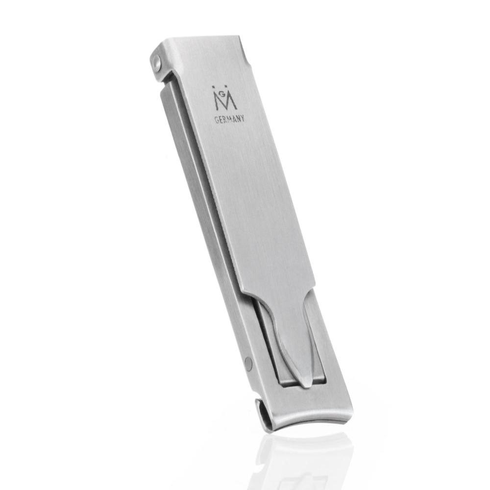 2pcs Travel Manicure Set - German FINOX® Surgical Stainless Steel: Flat Fingernail Clipper and Glass Nail File