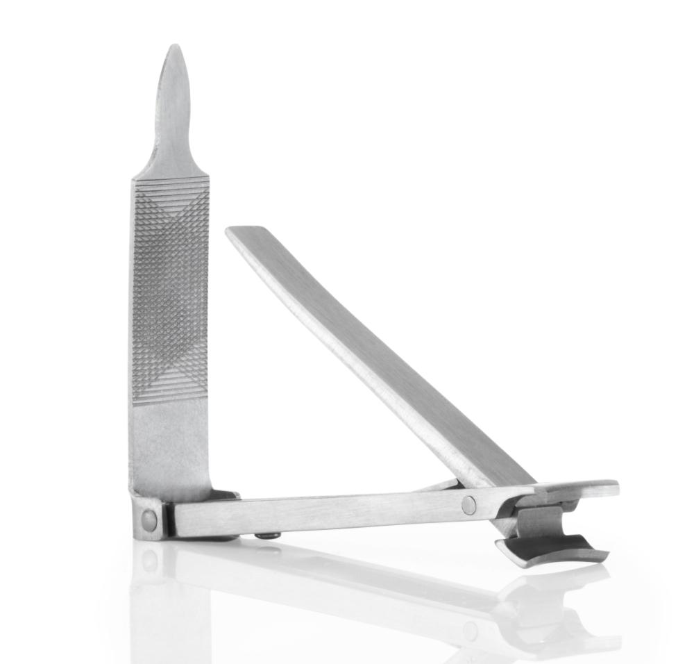 2pcs Travel Manicure Set - German FINOX® Surgical Stainless Steel: Flat Fingernail Clipper and Glass Nail File