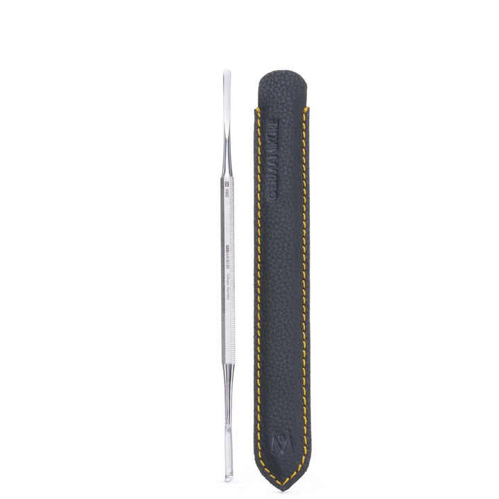 GERMANIKURE Rounded Double Spatula Implement for Ingrown Toenails in Leather Case, Podiatry Pedicure Tool Made in Solingen Germany