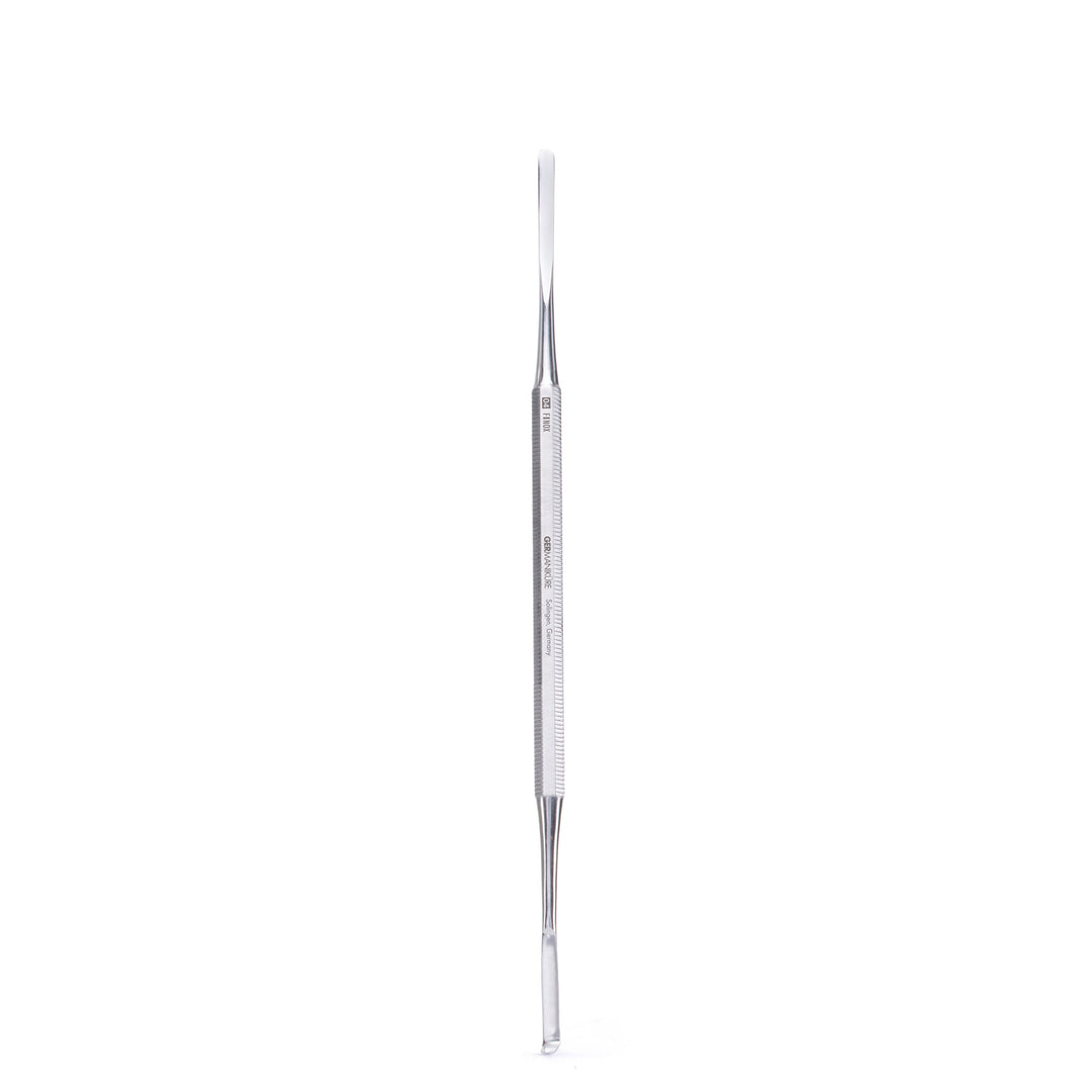 GERMANIKURE Rounded Double Spatula Implement for Ingrown Toenails in Leather Case, Podiatry Pedicure Tool Made in Solingen Germany