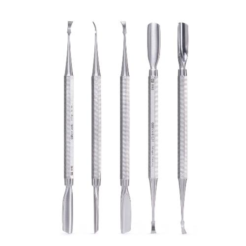 GERMANIKURE Cuticle Pusher & Scraper in Leather Case, Manicure Tools Made in Solingen Germany
