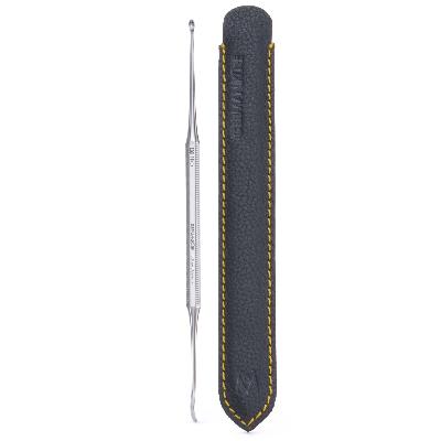 GERMANIKURE Double Sided Nail Curette Manicure Implement in Leather Case, Made in Solingen Germany