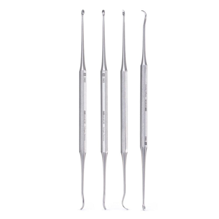 GERMANIKURE Double Sided Nail Curette Manicure Implement in Leather Case, Made in Solingen Germany