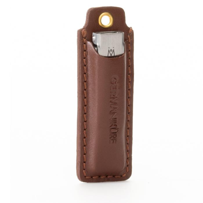 GERmanikure 6cm Pocket Size French Nail Clipper in Leather With Keychain FINOX® Surgical Stainless Steel