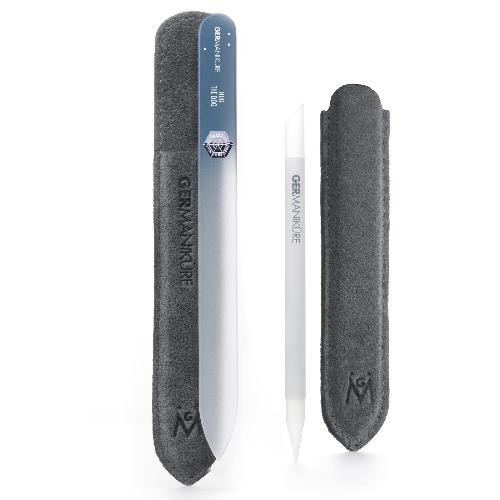 2pcs - Genuine Patented Czech Crystal Glass Nail Files Set - Cuticle Stick and Cristal Glass Nail file