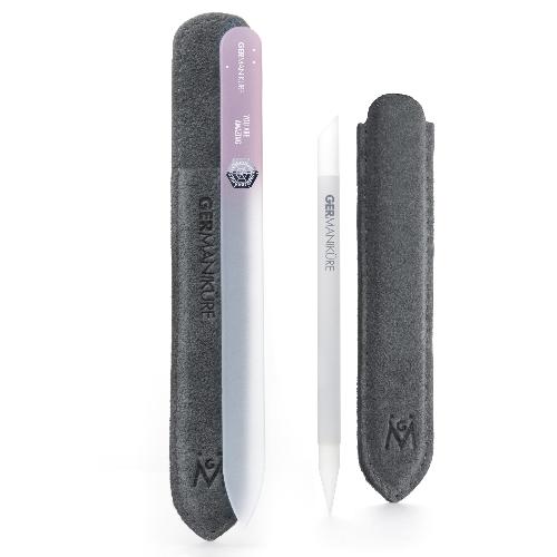 2pcs Genuine Patented Czech Crystal Glass Nail Files Set - Cuticle Stick and Cristal Glass Nail file