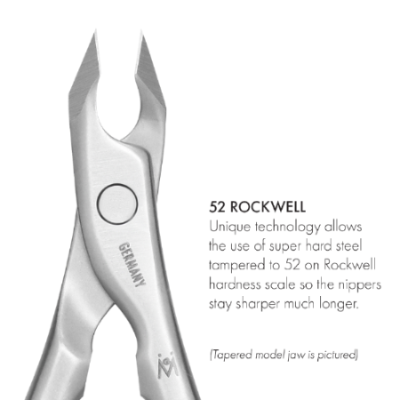 GERMANIKURE 4pc Manicure Set in Suede Case - FINOX® Stainless Steel: Cuticle Nipper, Nail Clipper, Glass Cuticle Stick and Nail File