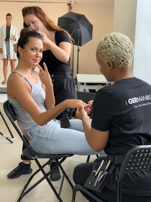 GERMANIKURE 6pc Manicure Set in Suede Case - FINOX® Surgical Stainless Steel: Cuticle Nippers, Nail Clipper, Cuticle Pusher, Tweezers, Glass Cuticle Stick and Nails File