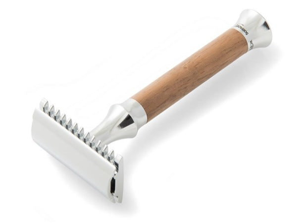 Safety Razor with Walnut Handle by Timor, Germany – Zamberg Com