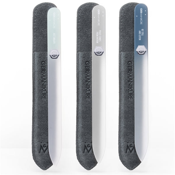 Genuine Czech Crystal Mantra "Glass Nail File" in Suede. Bundle of 3 pcs