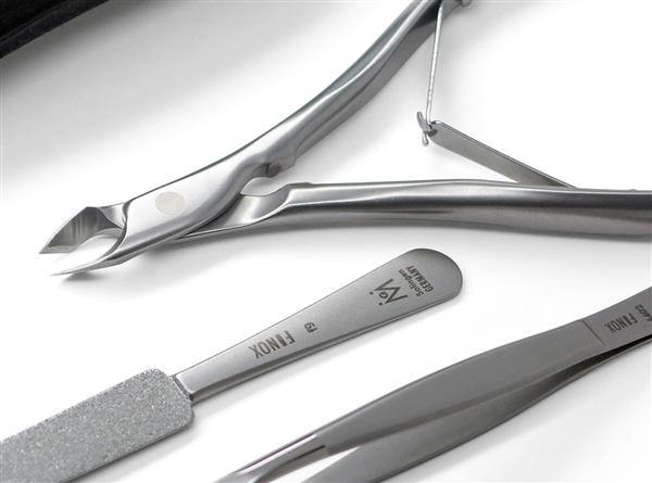 4pcs Travel Manicure Set German FINOX®Surgical Stainless Steel: Nippers, Clippers, Tweezers, and Nail File