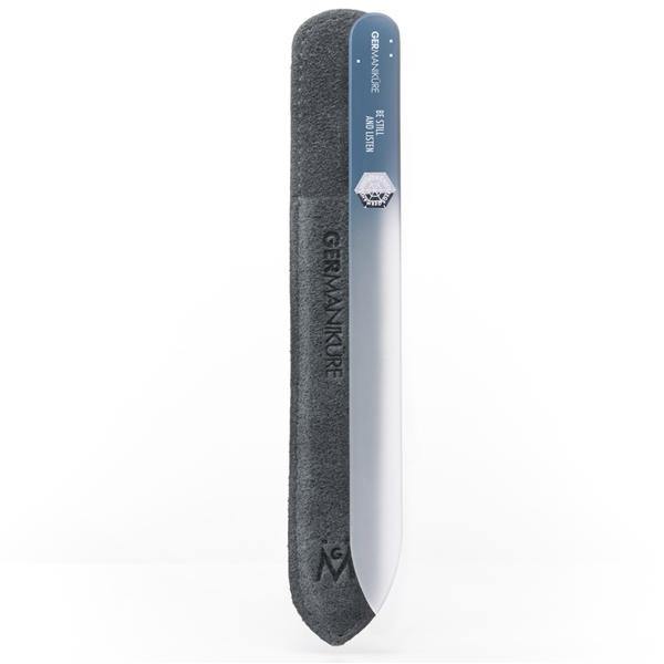 'BE STILL AND LISTEN' Genuine Czech Crystal Glass Nail File in Suede