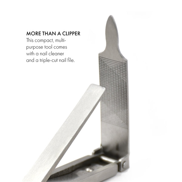 GERmanikure 6cm Pocket Size French Nail Clipper in Leather With Keychain FINOX® Surgical Stainless Steel