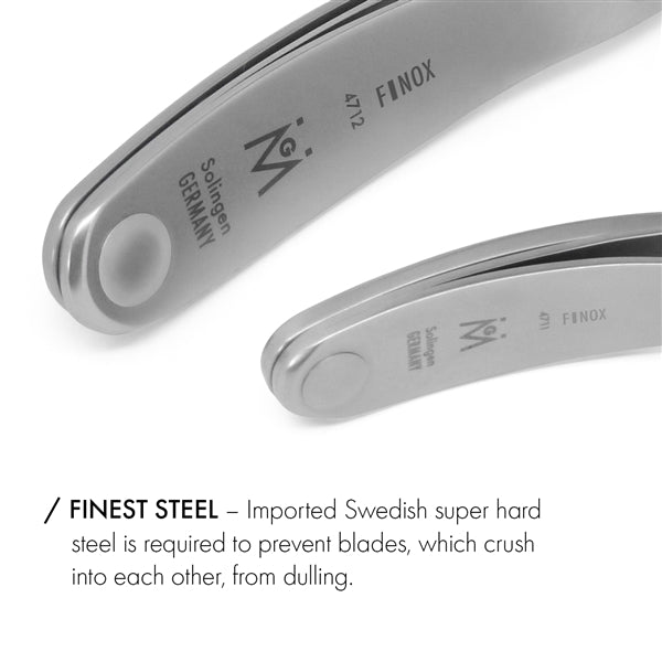3pcs - Travel Manicure Set - German FINOX® Surgical Stainless Steel: Fingernail Clipper, Nail Cleaner, and Sapphire Nail File - Matte