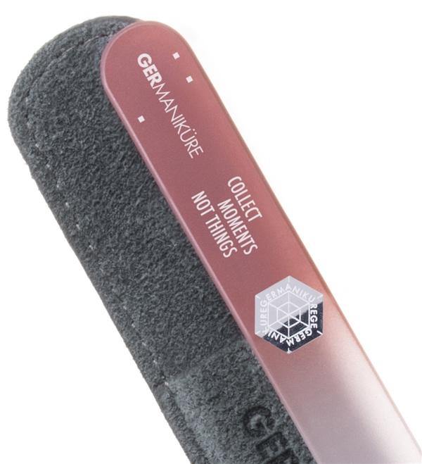 'COLLECT MOMENTS NOT THINGS' Genuine Czech Crystal Glass Nail File in Suede