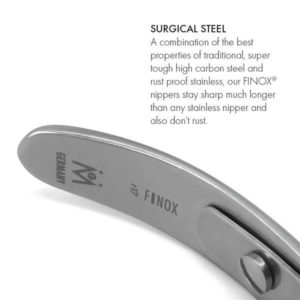 r143 - 3mm 1/4 Jaw Tower Point Cuticle Nippers FINOX® Surgical Stainless Steel Cuticle Remover