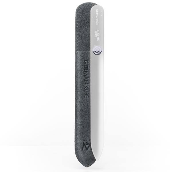 'ALL YOU NEED IS LESS' Genuine Czech Crystal Glass Nail File in Suede