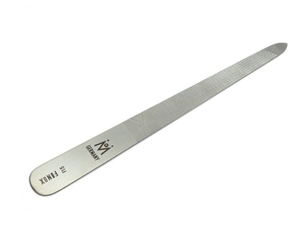 GERMANIKURE Triple Cut Metal Nail File in Leather Case, Made in Solingen Germany with FINOX® Surgical Stainless Steel, f15