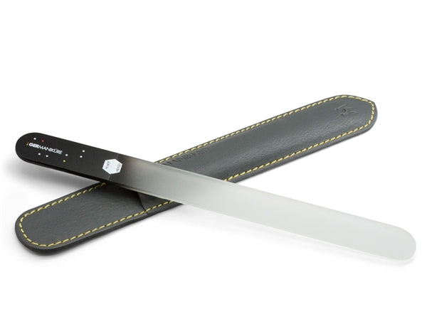 SUNgienic Genuine Patented Czech Crystal Glass XL Pedicure Nail File and Foot Rasp in Suede