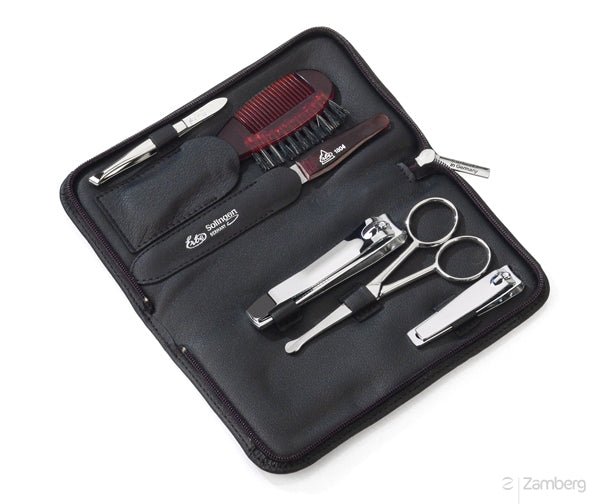 6 pcs Nickel Plated High Carbon Steel Manicure Set for Men by Erbe, Germany