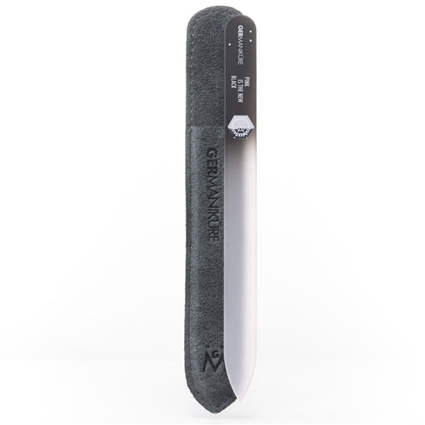'PINK IS THE NEW BLACK' Genuine Czech Crystal Glass Nail File in Suede