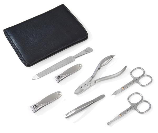 TopInox®"IMANTADO XL"- 7 pcs Matte Stainless Steel Manicure Set for Men by Niegeloh, Germany