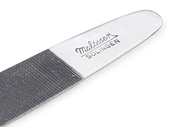 Triple-Cut Double-Sided 9cm Nail File Cuticle Pusher & Nail Cleaner by Malteser, Germany