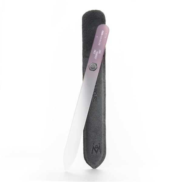 'LOVE YOURSELF FIRST' Genuine Czech Crystal Glass Nail File in Suede