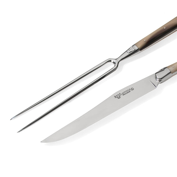 2-Piece Steak Knife Set with Solid Horn Handles by Laguiole en