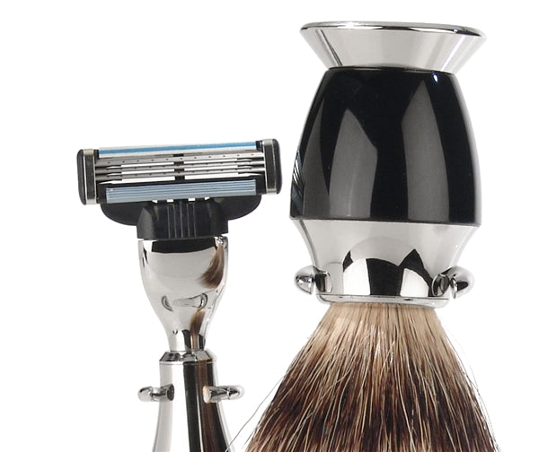 Luxury Shaving Set with Best Badger Brush by Erbe, Germany