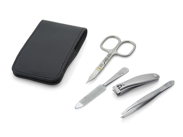 TopInox® "IMANTADO M" - German 4pcs Matte Stainless Steel Manicure Set by Niegeloh