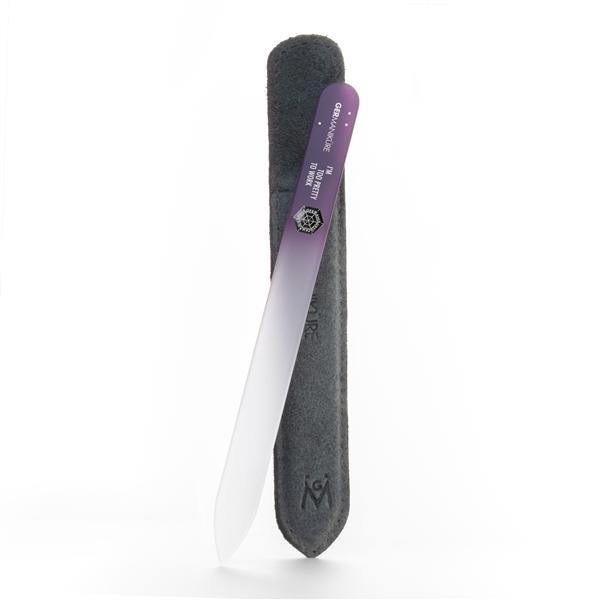 'I'M TOO PRETTY TO WORK' Genuine Czech Crystal Glass Nail File in Suede