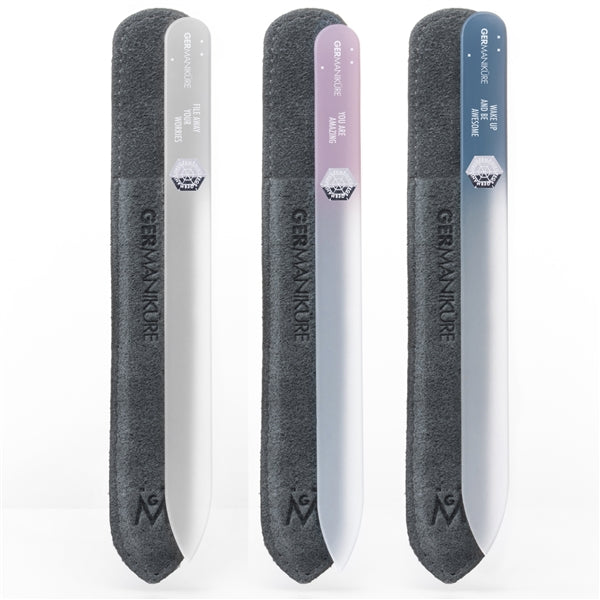 3 pcs Genuine Czech Crystal Mantra Glass Nail File in Suede. Color - Assorted