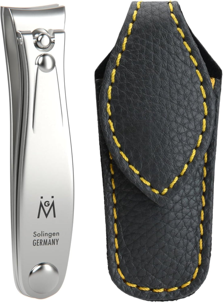 GERMANIKURE Professional Nail Clipper Set - Fingernail Clipper & Toenail Clipper with Leather Cases, FINOX Surgical Stainless Steel. Made in Solingen Germany