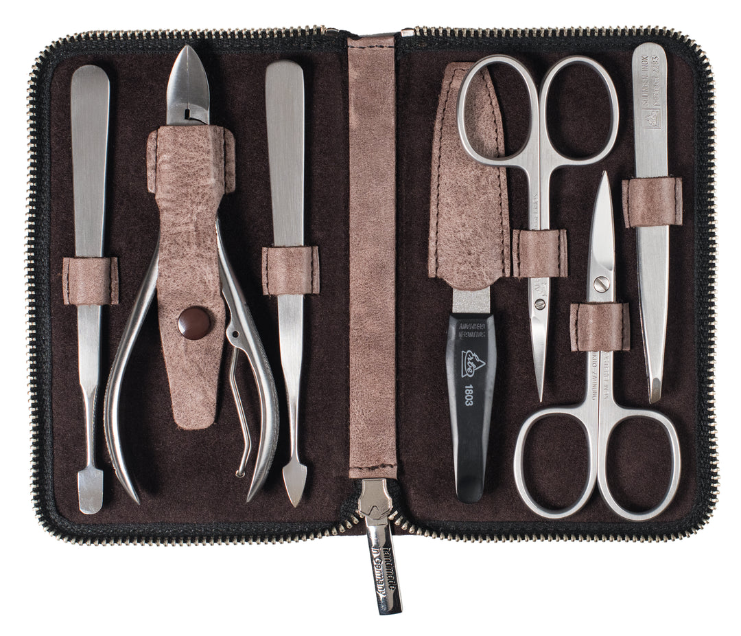 7 pcs "Deep Desert" Series Manicure Set. Made by Erbe in Solingen , Germany