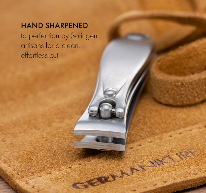 Hand-sharpened Zamberg nail clippers with ultra-precise stainless steel blades for smooth, effortless trimming and long-lasting performance