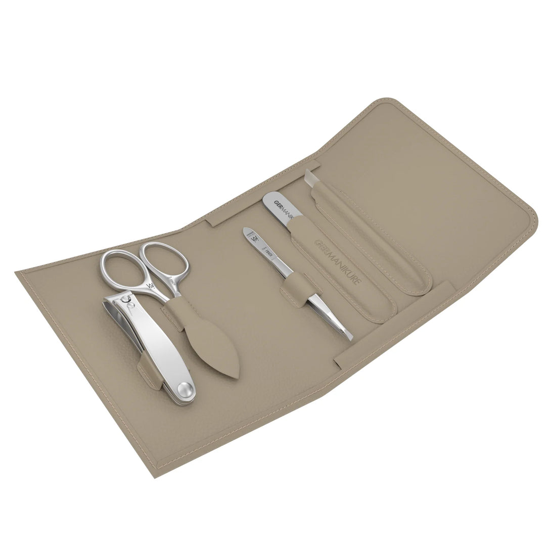 5 Piece Manicure Set in in Magnet Case: Small Clipper, Combination Scissor, Tweezer, Travel File, and Cuticle Stick
