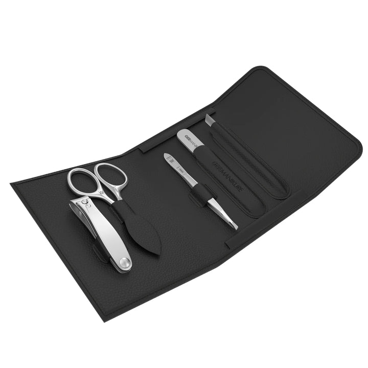 5 Piece Manicure Set in in Magnet Case: Small Clipper, Combination Scissor, Tweezer, Travel File, and Cuticle Stick