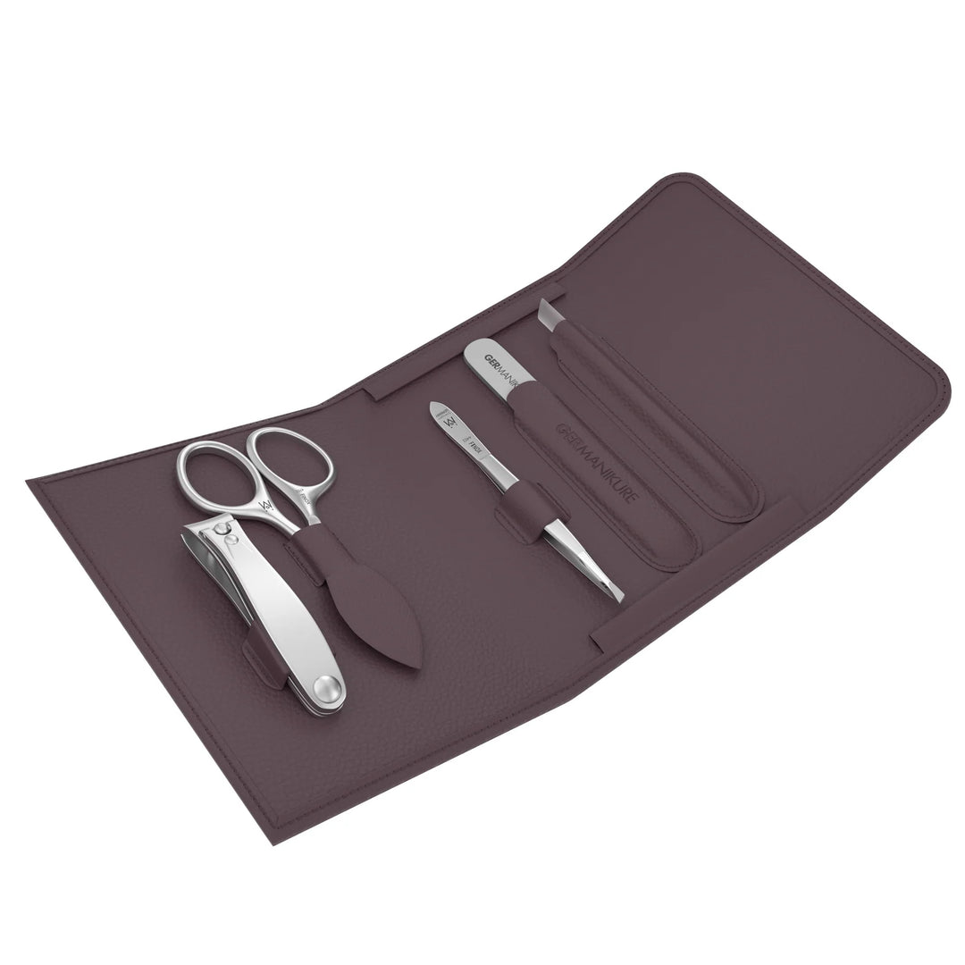 5 Piece Manicure Set in in Magnet Case: Small Clipper, Combination Scissor, Tweezer, Travel File, and Cuticle Stick