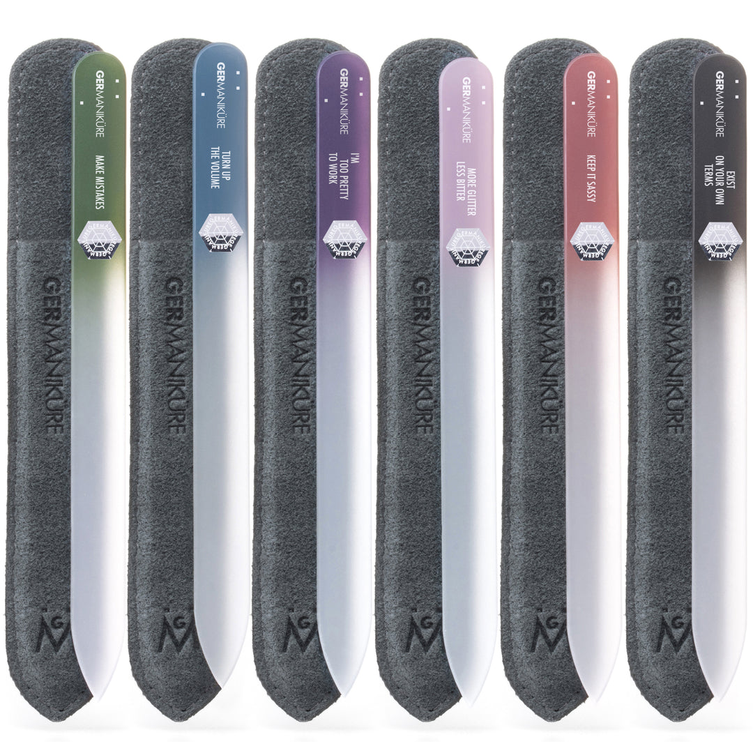 Genuine Czech Crystal Mantra Glass Nail File in Suede. Bundle of 6 pcs