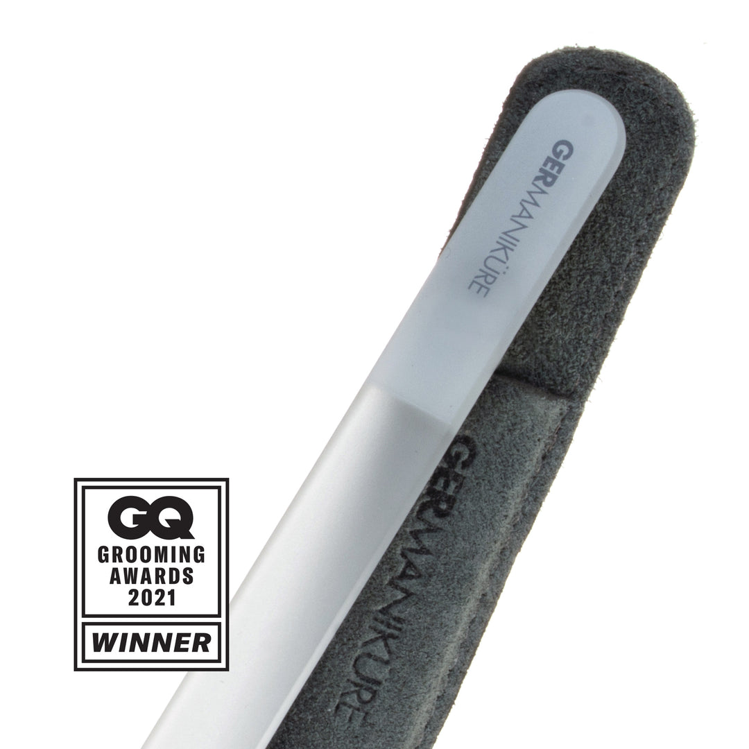 'PERFECTON IS OVERRATED' Genuine Czech Crystal Glass Nail File in Suede