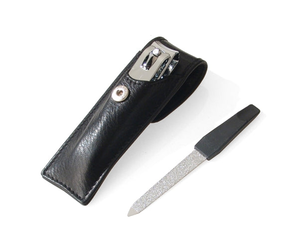 Nail Clipper with Nail File in Leather Pouch by Hans Kniebs, Germany