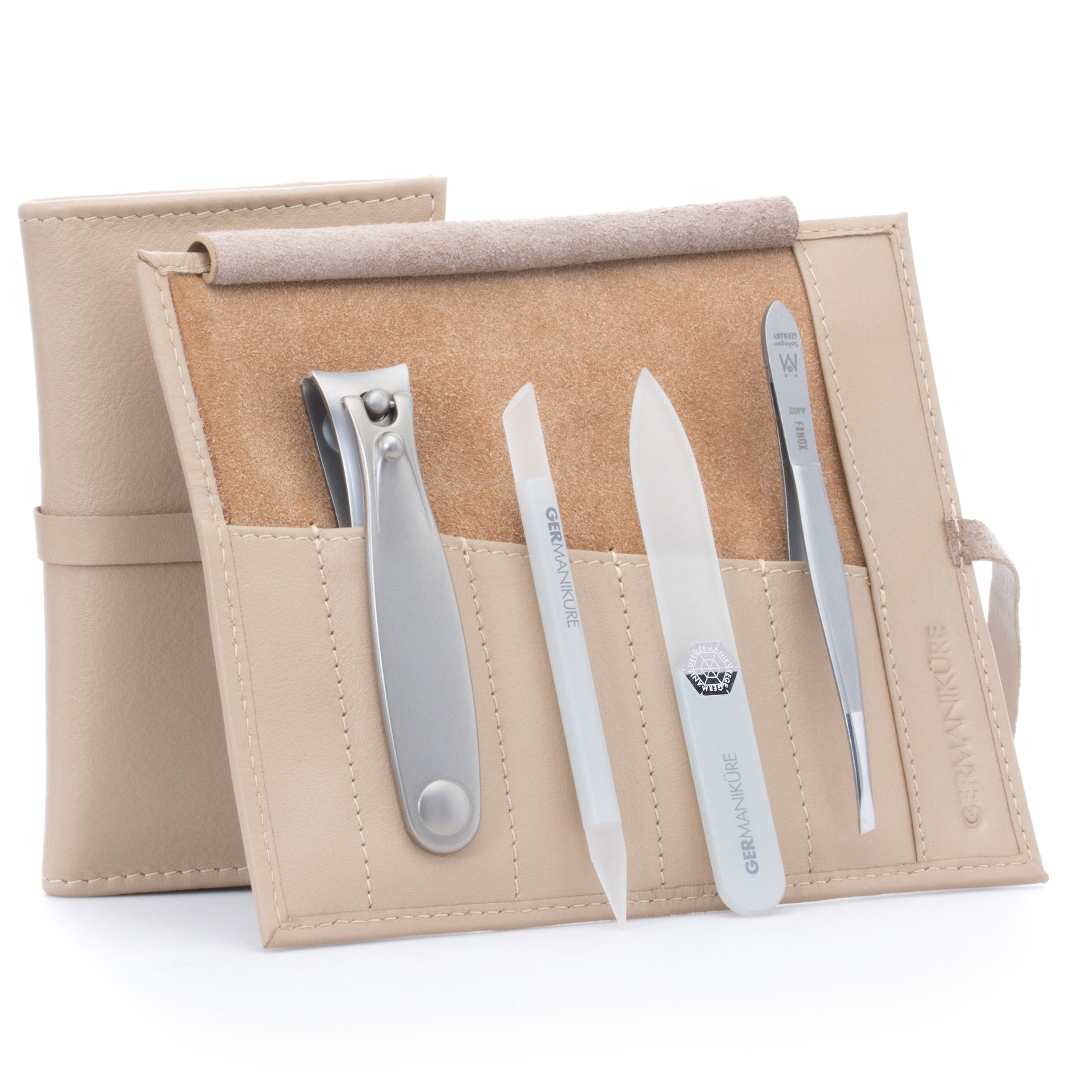 GERMANIKURE 4pc Manicure Set in Leather Case- FINOX® Stainless