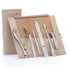 GERMANIKURE 6pc Manicure Set in Leather Case - FINOX® Surgical Steel: Cuticle Nipper, Nail Clipper, Cuticle Pusher, Tweezers and Glass Nail File