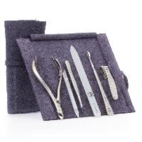 GERMANIKURE 6pc Manicure Set in Suede Case, FINOX Surgical