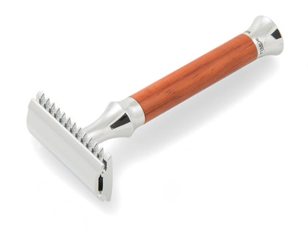 Safety Razor with Padauk Wood Handle by Timor, Germany