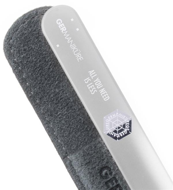 'ALL YOU NEED IS LESS' Genuine Czech Crystal Glass Nail File in Suede