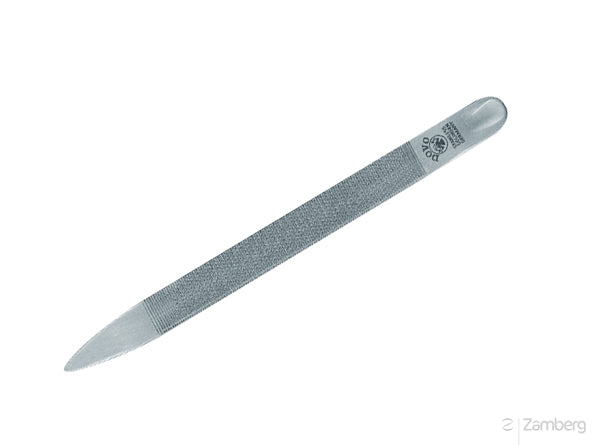 Stainless Steel Triple-Cut Double-Sided 4'' Nail File with Nail Cleaner/Cuticle Pusher by Dovo, Germany