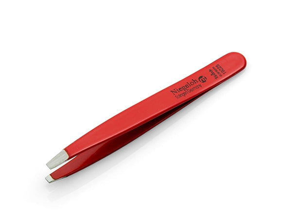 Professional TopInox® Stainless Steel Straight Red Coated Tweezers 9cm by Niegeloh, Germany