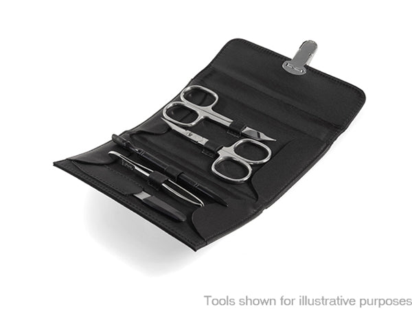 Black Nylon with Leather Case for 5 Manicure Instruments by Timor, Germany